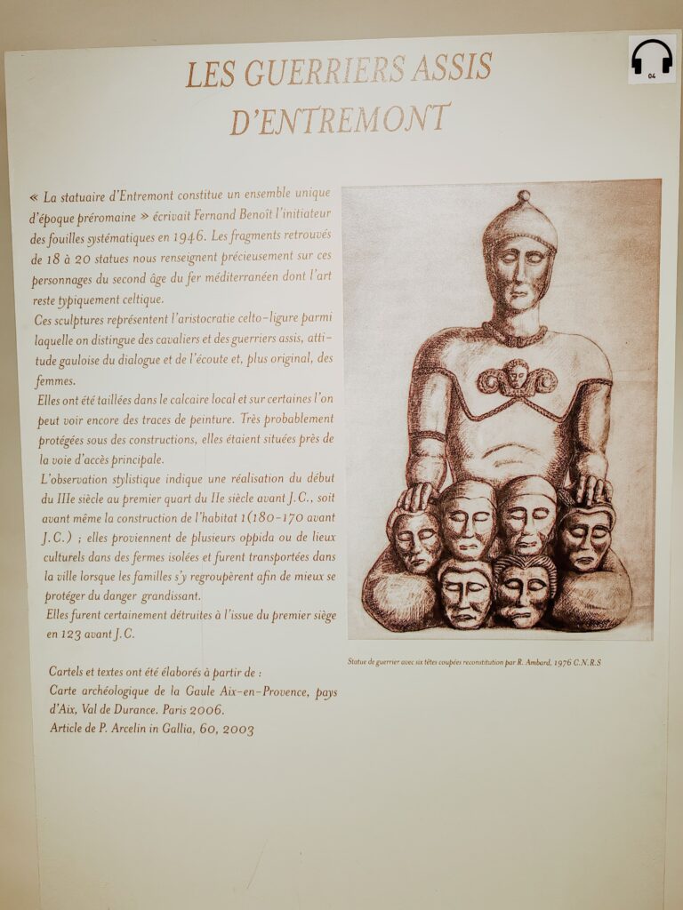 oppidum d'Entremont. la collezione archeologica permanente al Museo di Aix en-Provence_teste. pannello